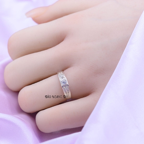 Nhẫn Bạc Cặp Đôi Nam Nữ Đính Đá N2408300012