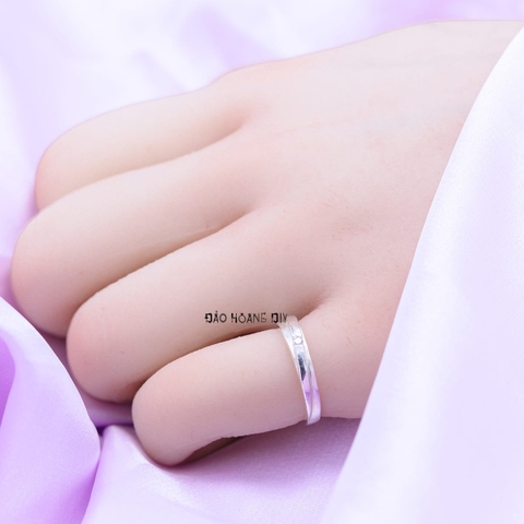 Nhẫn Bạc Cặp Đôi Nam Nữ Đính Đá