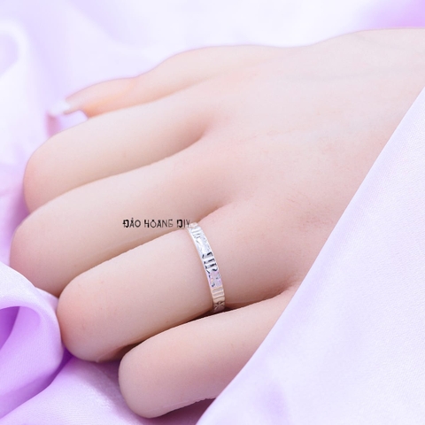 Nhẫn Bạc Cặp Đôi Nam Nữ Trơn Cách Điệu N2408300034