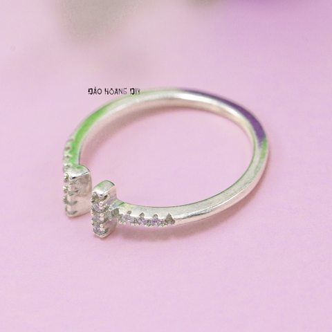 Nhẫn Bạc Trẻ Em Mẫu Nhẫn Đính Đá Mở N2409040023