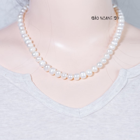 Vòng Cổ Ngọc Trai Nữ Size 9 Ly D2411120058