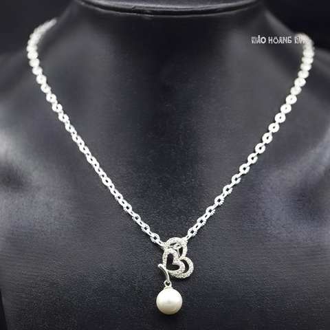 Mặt Dây Chuyền Bạc Nữ S990 Trái Tim Ngọc Trai  M2409230036