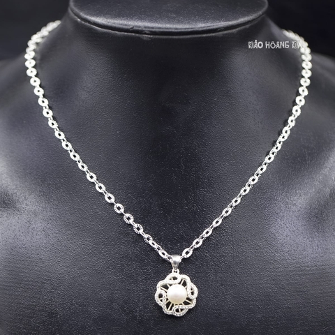 Mặt Dây Chuyền Bạc Nữ S925 Hoa Ngọc Trai Tinh Tế M2409230035