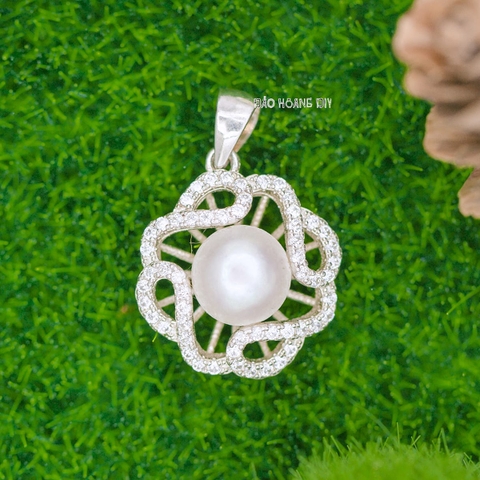Mặt Dây Chuyền Bạc Nữ S925 Hoa Ngọc Trai Tinh Tế M2409230035