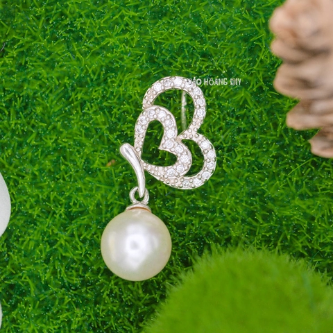 Mặt Dây Chuyền Bạc Nữ S990 Trái Tim Ngọc Trai  M2409230036