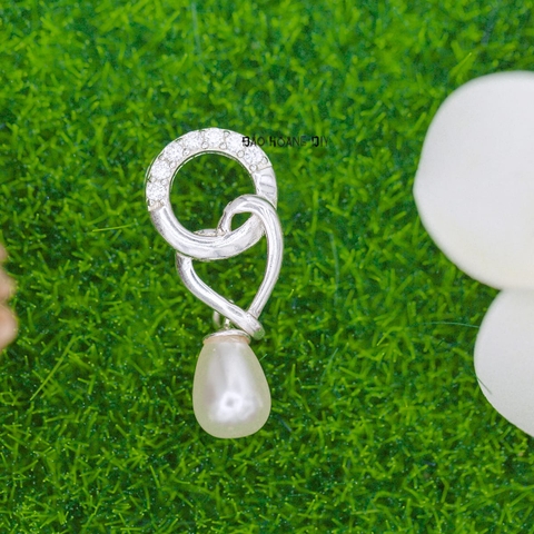 Mặt Dây Chuyền Bạc Nữ S925 Tròn Trái Tim Ngọc Trai M2409230038