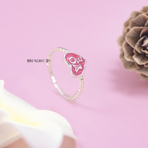Nhẫn Bạc Trẻ Em Hình Trái Tim Chữ Love N2409040058