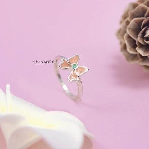 Nhẫn Bạc Trẻ Em Nơ Màu Cam N2409040055