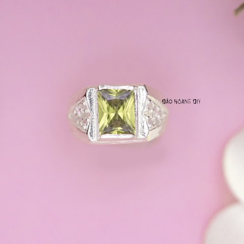 Nhẫn Bạc Trẻ Em Bé Trai Đá Màu Vàng Chanh N2409040077