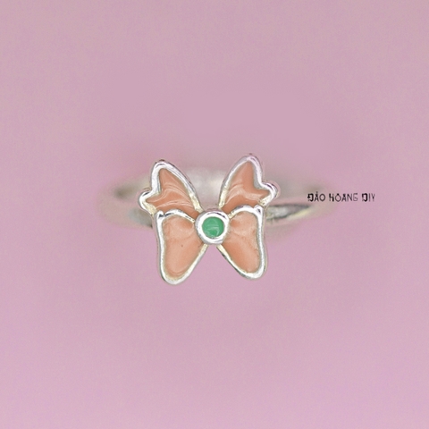 Nhẫn Bạc Trẻ Em Nơ Màu Cam N2409040055