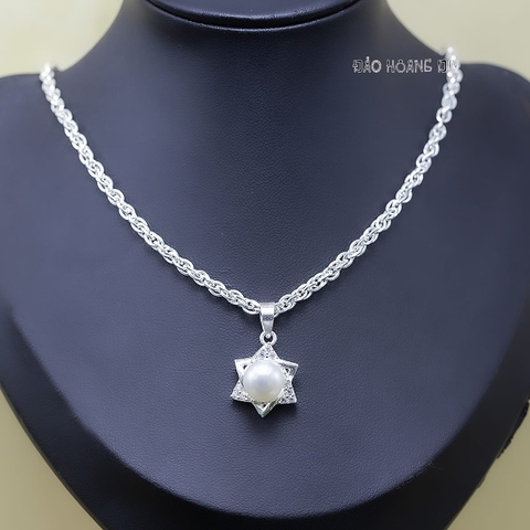 Mặt Dây Chuyền Bạc Nữ Ngôi Sao Ngọc Trai Xinh Xắn M2412170109