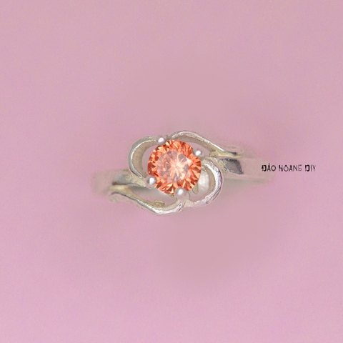 Nhẫn Bạc Trẻ Em Gắn Đá Màu Cam N2409040062