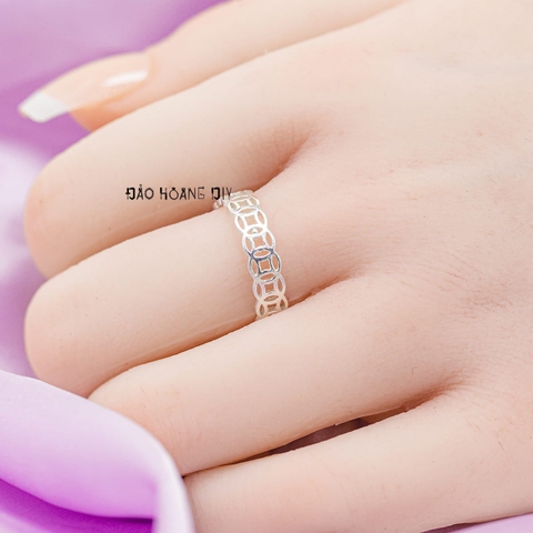 Nhẫn Bạc Nữ Kim Tiền Trơn Không Đá N2412070024