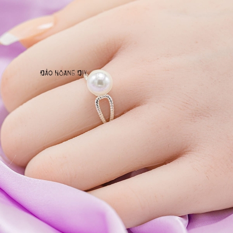 Nhẫn Bạc Nữ Ngọc Trai 8 Ly Đơn Giản Tinh Tế Trẻ Trung N2412110015