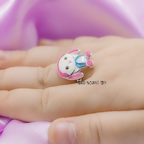 Nhẫn Bạc Trẻ Em Thỏ Hồng Xinh Xắn Free Size N2412070016