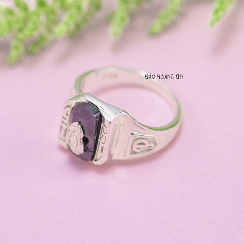 Nhẫn Bạc Trẻ Em Bé Trai Đá Màu Đen N2409040079