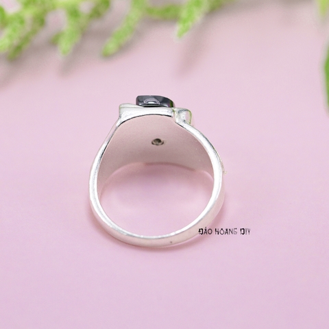 Nhẫn Bạc Trẻ Em Bé Trai Đá Màu Đen N2409040079