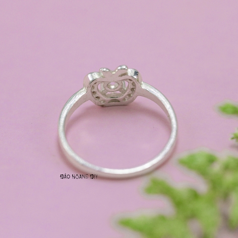 Nhẫn Bạc Trẻ Em Hình Quả Táo Đính Đá N2409040037