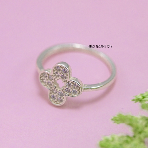 Nhẫn Bạc Trẻ Em Hình Bông Hoa Đính Đá N2409040038