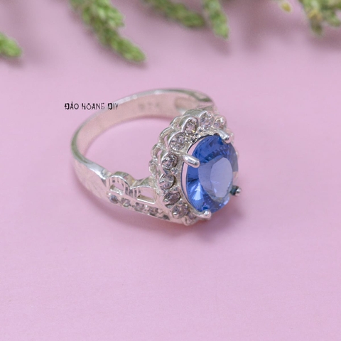 Nhẫn Bạc Nữ Phong Thủy Đá Xanh Dương N2409050025
