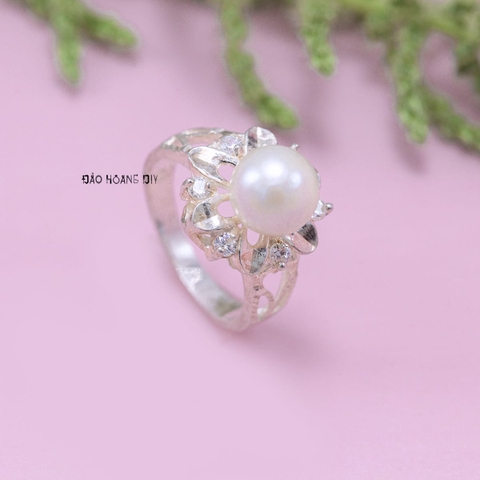 Nhẫn Bạc Nữ Ngọc Trai Hình Bông Hoa N2409060067