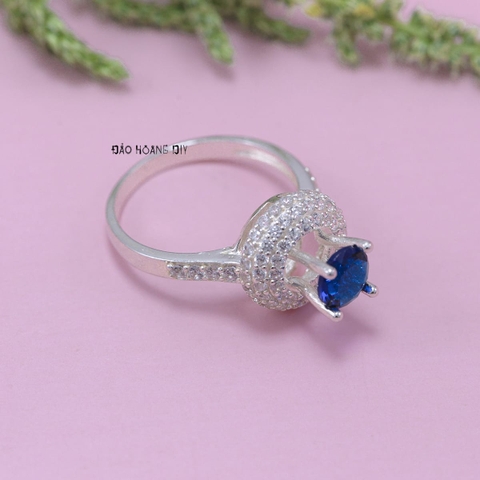 Nhẫn Bạc Nữ Phong Thủy Đá Xanh Dương N2409050026