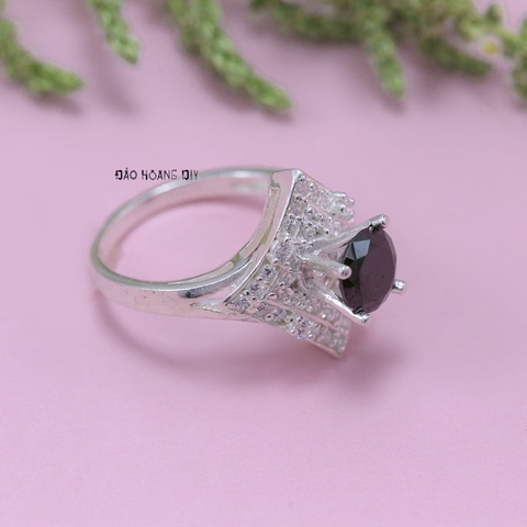 Nhẫn Bạc Nữ Phong Thủy Đá Đen N2409040119