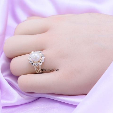 Nhẫn Bạc Nữ Ngọc Trai Hình Bông Hoa N2409060067