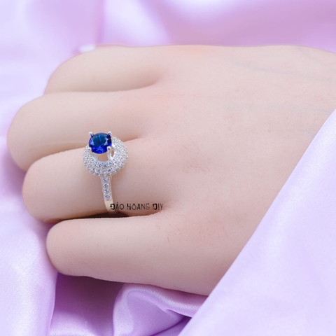 Nhẫn Bạc Nữ Phong Thủy Đá Xanh Dương N2409050026