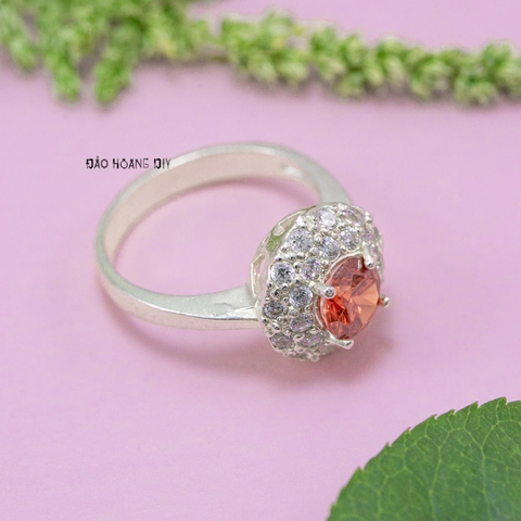 Nhẫn Bạc Nữ Phong Thủy Đá Cam N2409040112