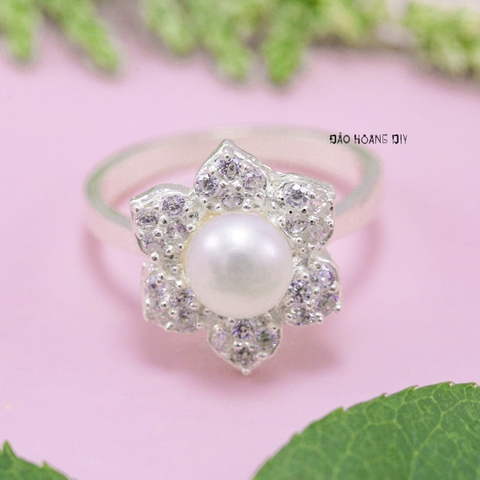 Nhẫn Bạc Nữ Ngọc Trai Hình Bông Hoa N2409060069