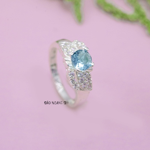 Nhẫn Bạc Nữ Phong Thủy Đá Xanh Dương N2409060009