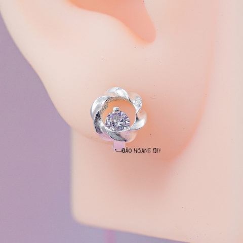 Bông Tai Bạc Nữ S925 Khong Tròn Kiểu Vòng Tròn Xoắn Xinh Xắn H2410280013