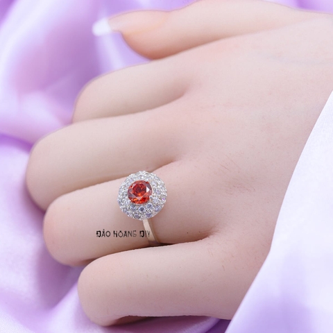 Nhẫn Bạc Nữ Phong Thủy Đá Cam N2409040112