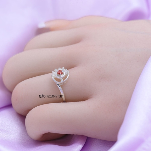 Nhẫn Bạc Nữ Phong Thủy Đá Cam N2409040109