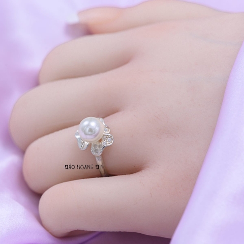 Nhẫn Bạc Nữ Ngọc Trai Hình Bông Hoa N2409060066