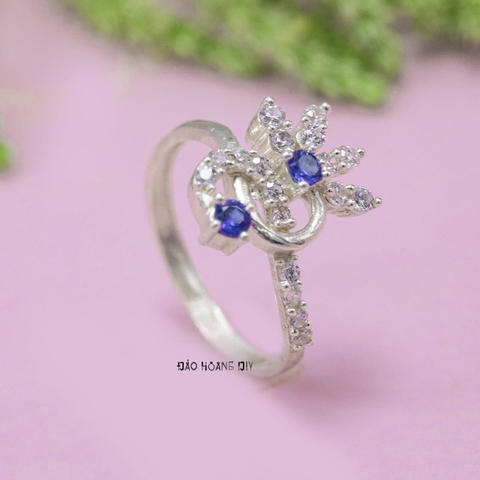 Nhẫn Bạc Nữ Phong Thủy Đá Xanh Dương N2409060004