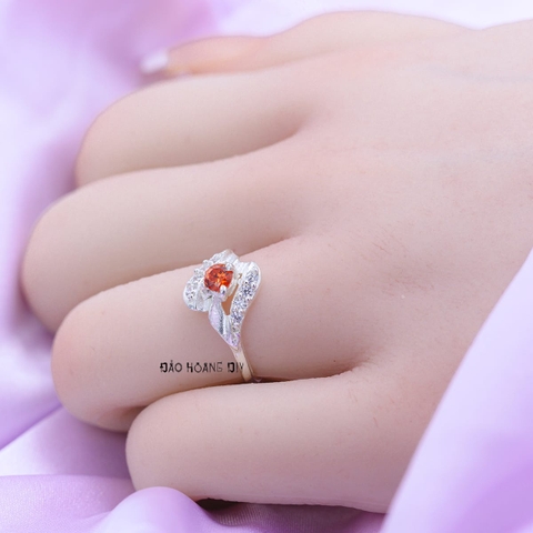 Nhẫn Bạc Nữ Phong Thủy Đá Cam N2409040110