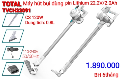 Máy hút bụi dùng pin Lithium 22.2V Total- TVCH22091