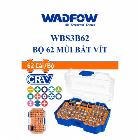 Bộ 62 mũi bắt vít đa năng wadfow WBS3B62