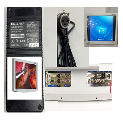 Adapter 24V 10A 240W GMY Connector Tip Size XLR Jack Canon 3 Pin Female For Màn Hình Phòng Mổ Và Nội Soi NDS SC-WU26-A1511 90X0515-F 9426L 26