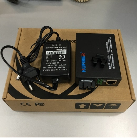 Bộ Chuyển Đổi Quang Điện Nufiber Media Converter 10/100/1000Base-TX to 1000Base-FX Single-Mode Dual Fiber SC 20m NF-C2200LX20