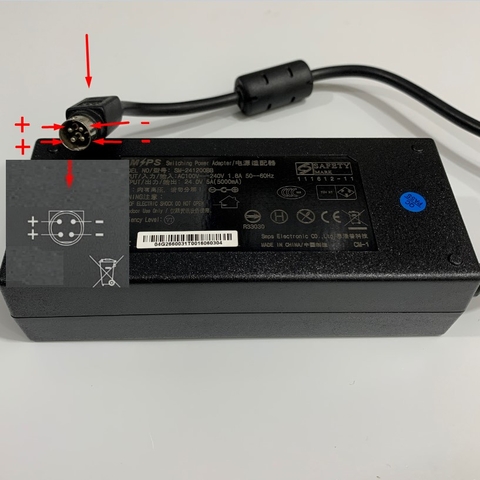 Adapter 24V 5A 120W SMPS Connector Size 4 Pin Mini Din 10mm For Máy Điện Di Cool Relax II CR-1000