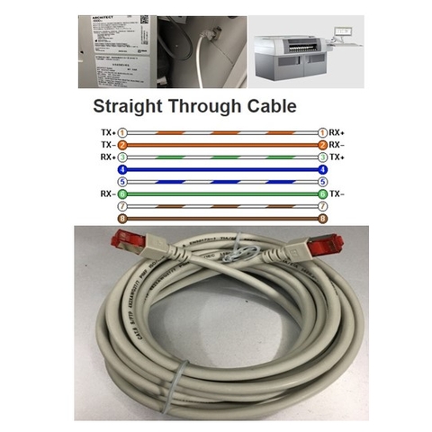 Cáp Kết Máy Xét Nghiệm Miễn Dịch Tự Động Architect i1000 SR Với Máy Tính DATA Link RS232 Communication Ethernet Straight Through Cable RJ45 to RJ45 Colour Grey Length 5M