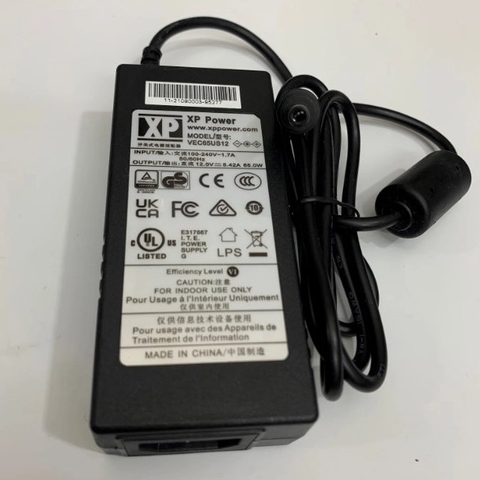 Adapter 12V 5.42A 65W XP Power Connector Size 5.5mm x 2.5mm For Máy Xét Nghiệm Nước Tiểu Analyticon Biotechnologies Urilyzer 500 Pro