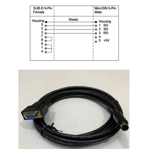 Cáp Lập Trình AFC8513 6ft Dài 1.8M Cable MD5M to DB9 Female For PLC Panasonic Nail FP0\FP2\FP-M\FP-X\FP-E\FP-G Series Connect Computer/HMI Có Chống Nhiễu Shielded