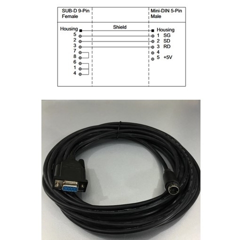 Cáp Lập Trình AFC8513 33ft Dài 10M Cable MD5M to DB9 Female For PLC Panasonic Nail FP0\FP2\FP-M\FP-X\FP-E\FP-G Series Connect Computer/HMI Có Chống Nhiễu Shielded