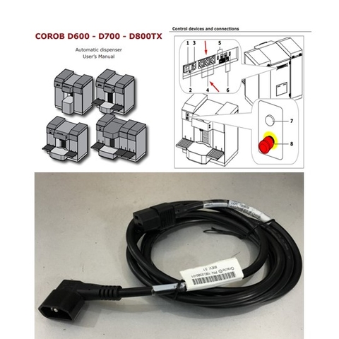 Dây Nguồn Chữ L 90 Độ Vuông Sang Góc Trái VOLEX VAC14LA 386A 180-2380-01 AC Power Cord C14 Left Angle to C13 13A 16AWG 250V 3x1.31mm² 2M For Máy Pha Mầu Sơn CPS Color COROB D200 D300 D4100 D600 D700 D800TX