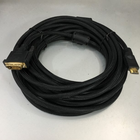 Cáp Chuyển Đổi Tín Hiệu HDMI to DVI-D 24+1 Adapter Converter H&T 1080P Cable Length 10M