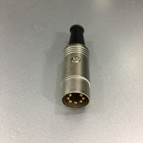 Rắc Hàn YONGSHENG Jack DIN 7 PIN Male Gold Plated 13mm Socket Audio Connector Cable Diameter 6.5mm Silve